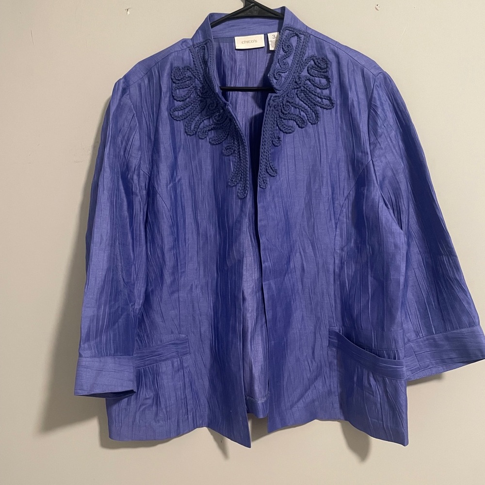 Chico's Periwinkle Textured Blouse